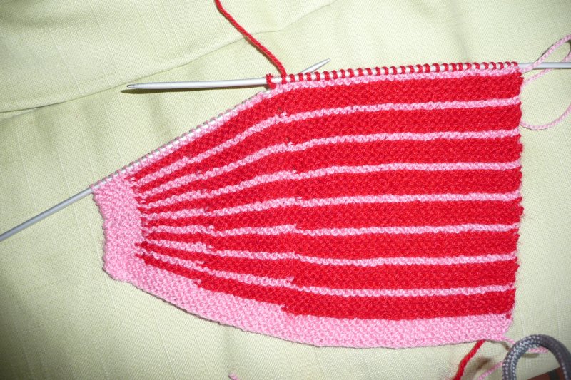 tricoter en rangs raccourcis