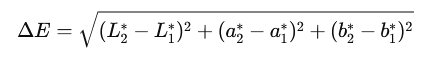 image de la formule de delta E image de la formule de delta E